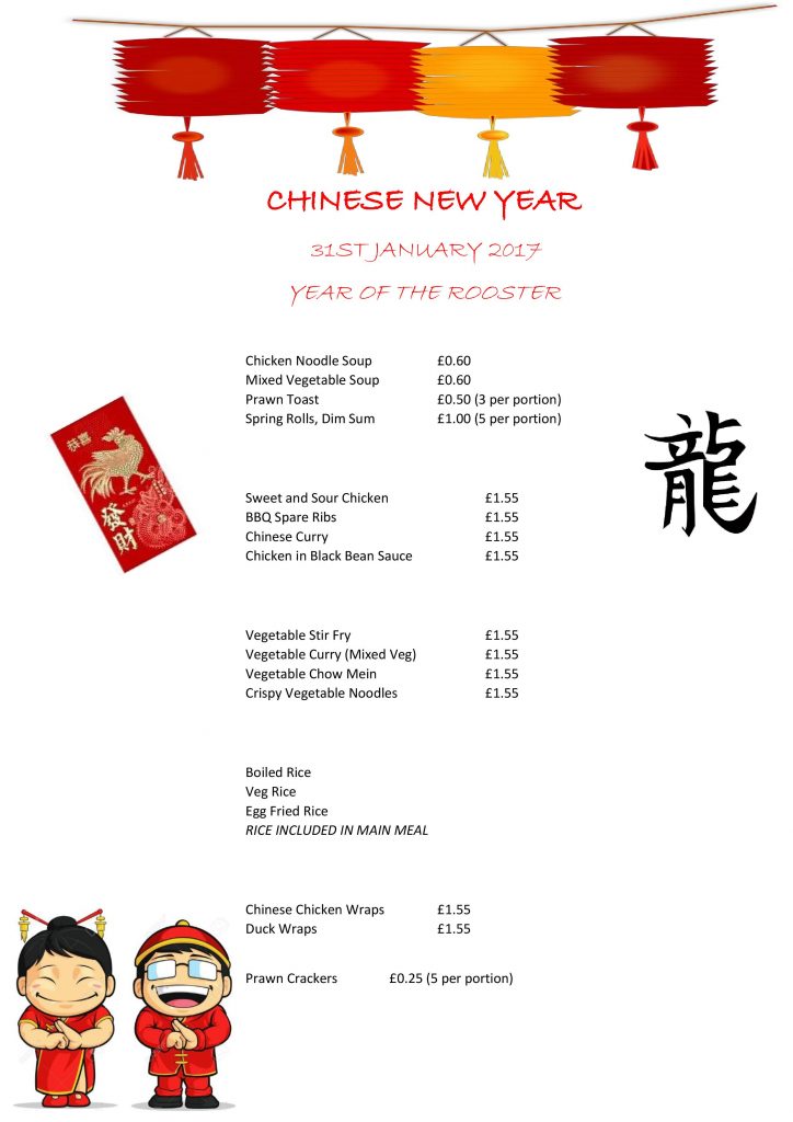 CHINESE DAY menu